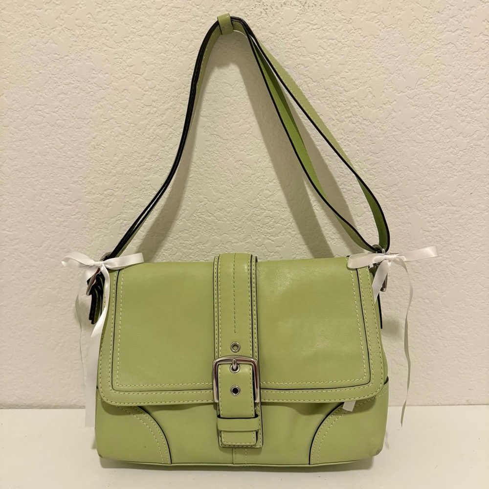 Coach Y2k Green Buckle Shoulder Crossbody Bag